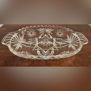 Anchor Hocking 2 Part cut glass. Star of David collection.